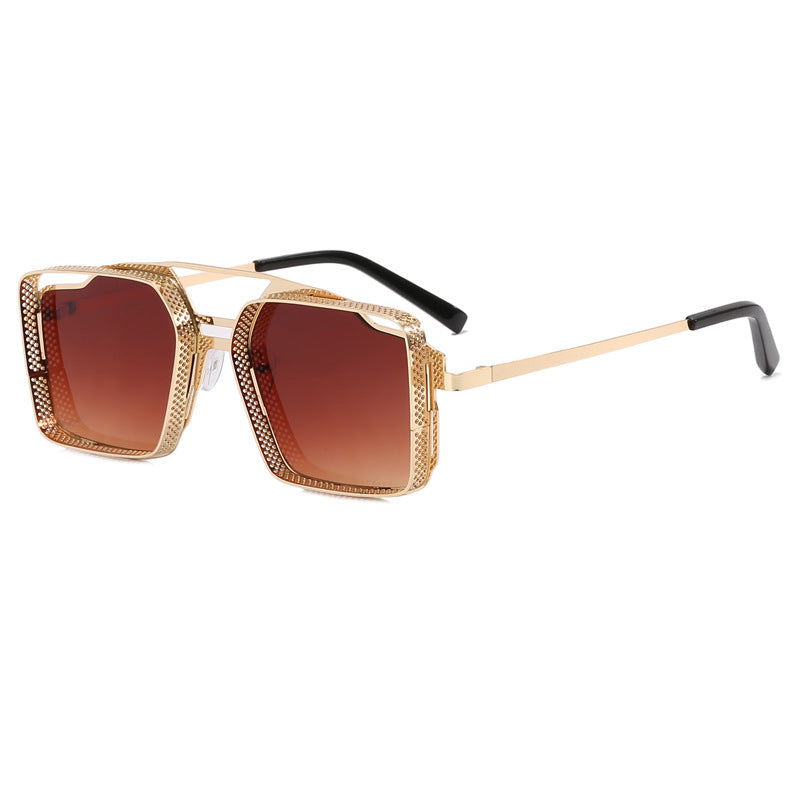Women's square glasses with perforated, modern frame Bowlift