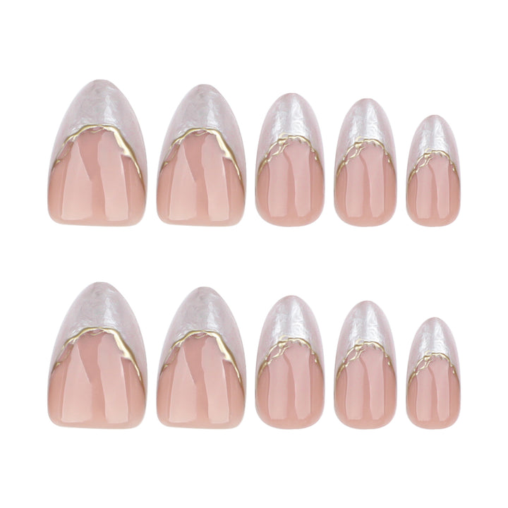 Artful Stiletto Nails with Golden Accents Bowlift