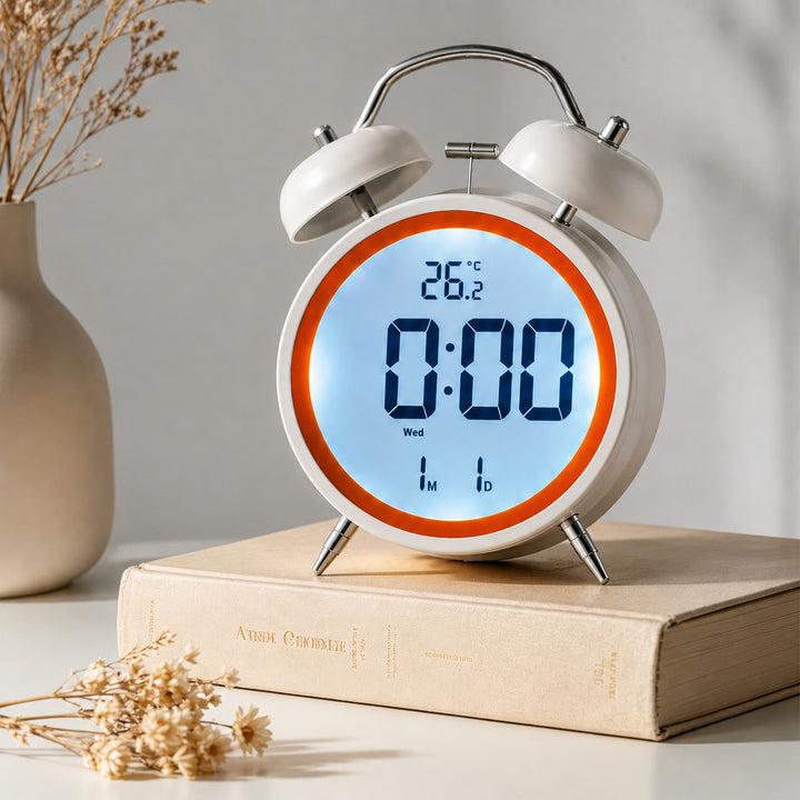Digital Alarm Clock with Temperature Display Bowlift