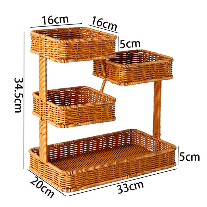Multi-Tiered Wicker Storage Organizer Bowlift