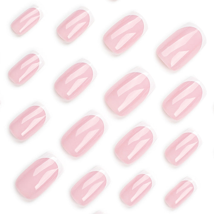 Elegant Nail Extensions with Precise French Tip Bowlift