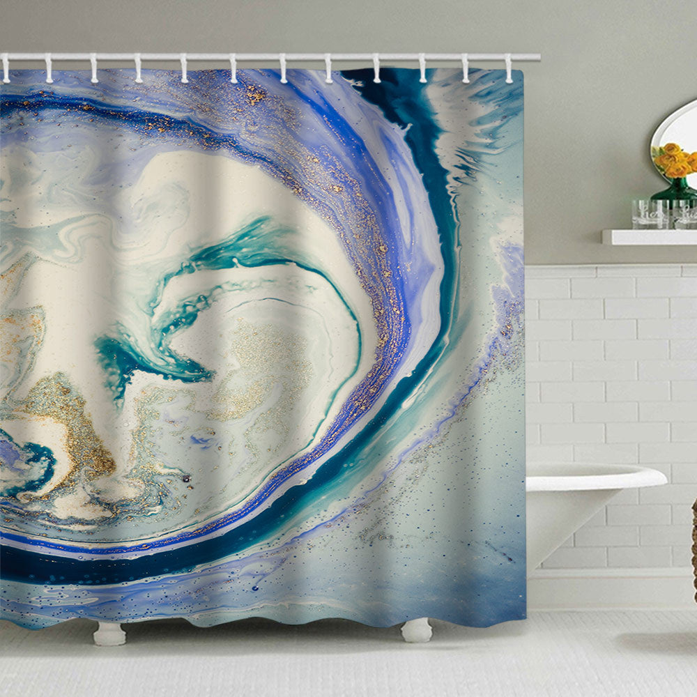 Artistic Marble Design Shower Curtain Bowlift