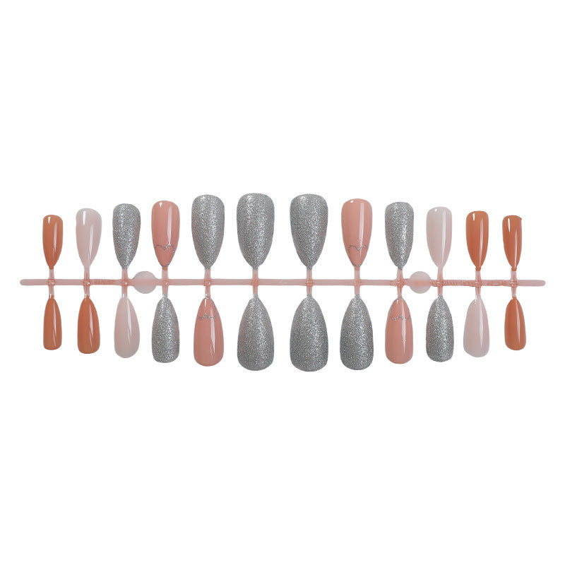 Acrylic nail set with heart and glitter design Bowlift