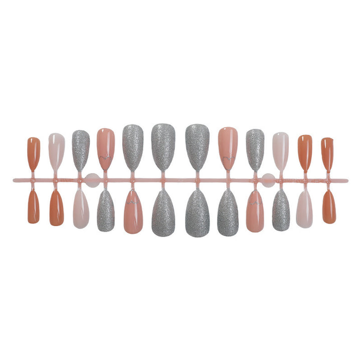 Acrylic nail set with heart and glitter design Bowlift