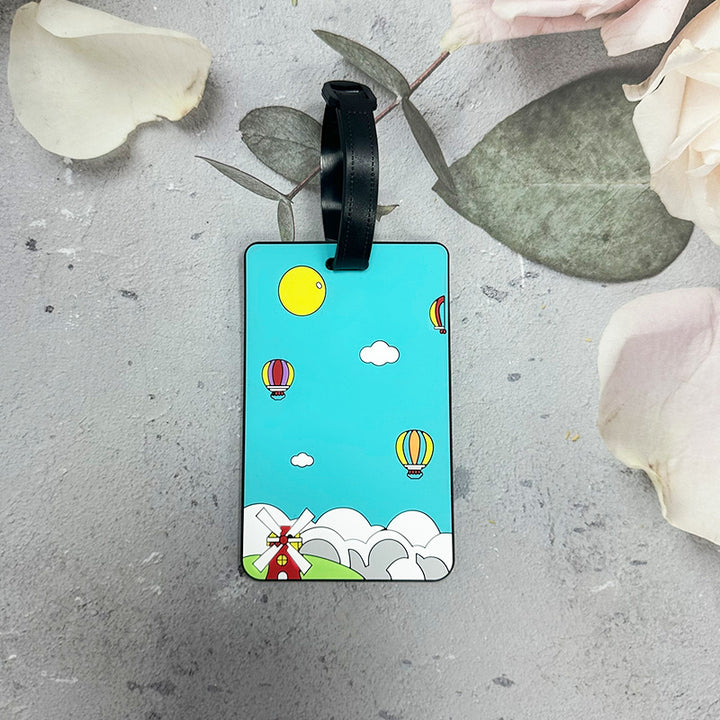 Whimsical Cloud-Themed Luggage Tag Bowlift