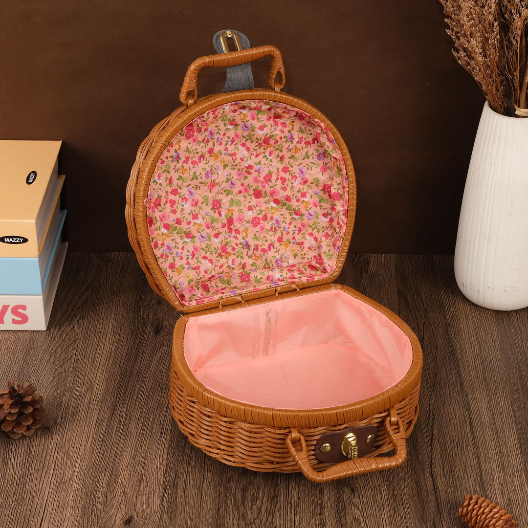 Floral-Inspired Woven Basket Bowlift