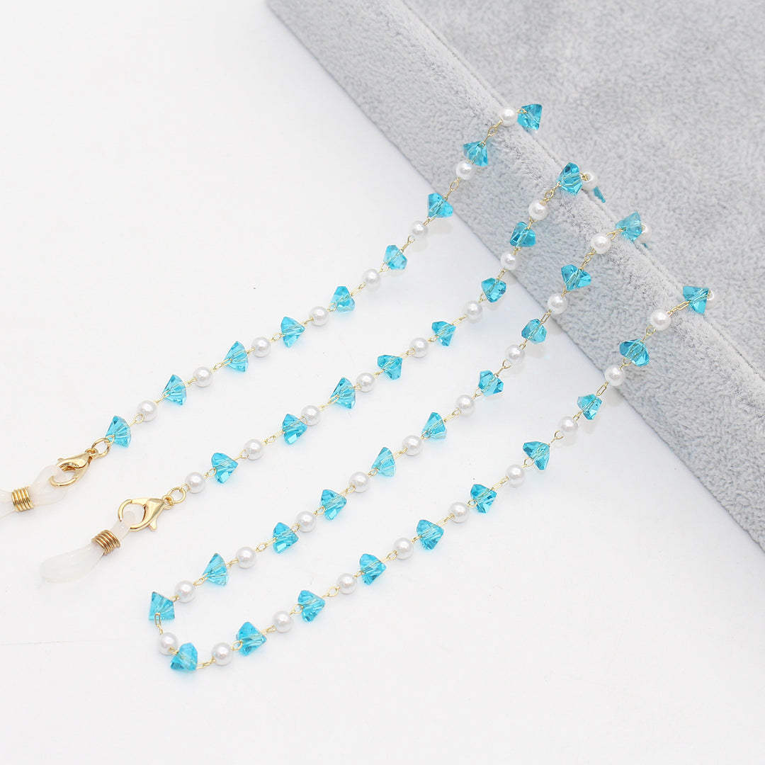 Stylish Pearl and Crystal Eyewear Chain Bowlift