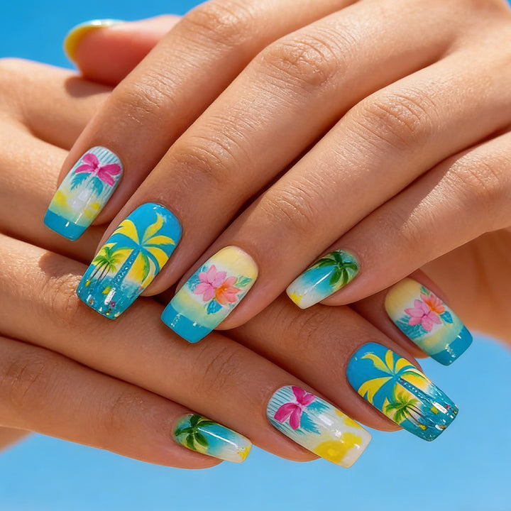 Artistic Tropical Paradise Nail Art Bowlift