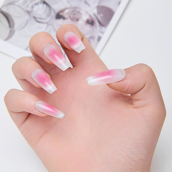 Ombre Long Coffin Press-On Nails Bowlift
