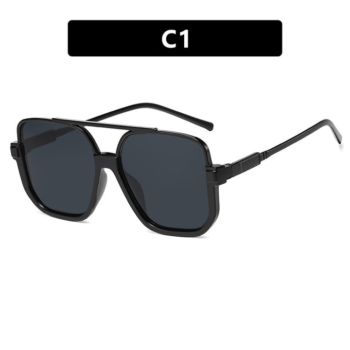 Women's square sunglasses with transparent frame and green tinted lenses Bowlift