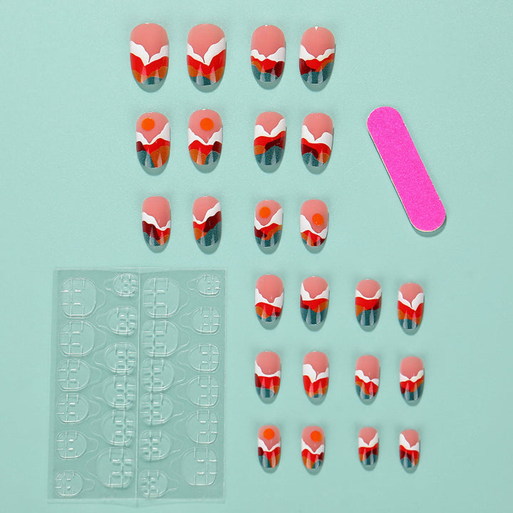 Artistic Nail Tips with Modern Gradient Color Bowlift