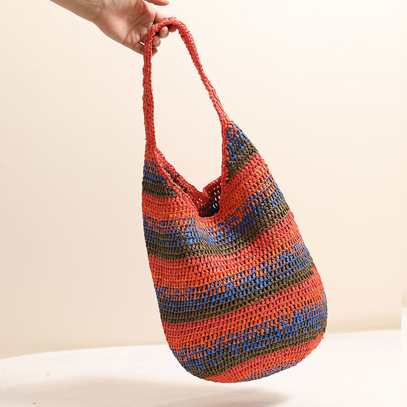 Handcrafted Casual Shoulder Bag Made of Braided Material Bowlift