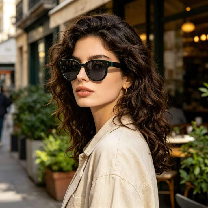 Retro Round Polarized Sunglasses with Lightweight Matte Acetate Frame Bowlift