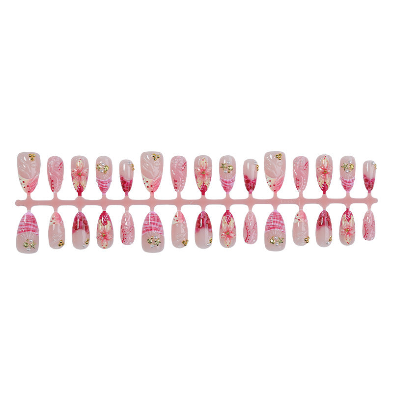 Decorative Flower Press-On Nails Bowlift