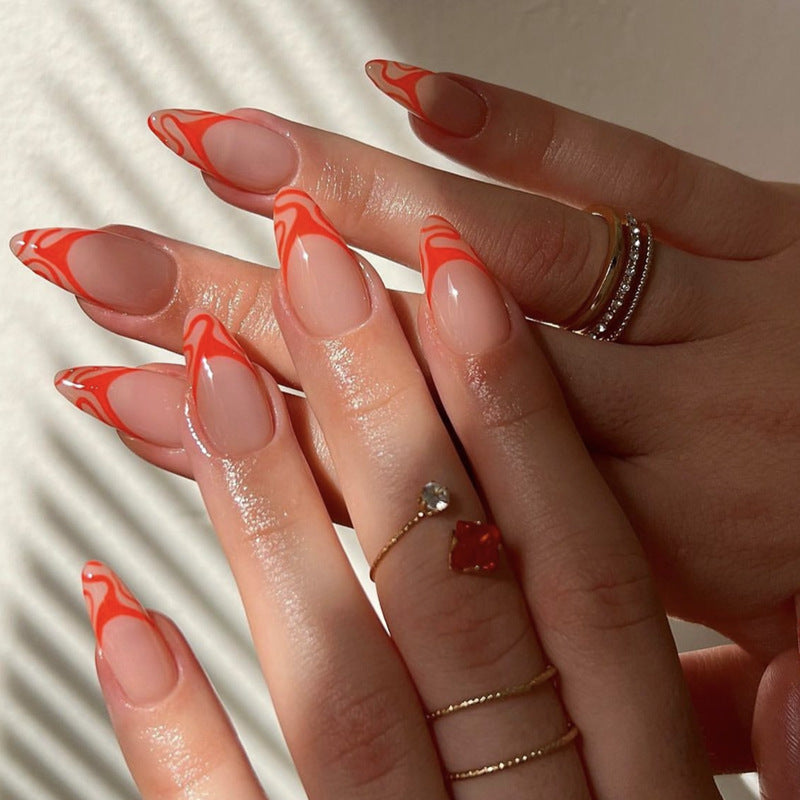 Artistic Flame-Design Press-On Nail Kit Bowlift