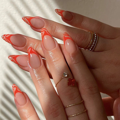 Artistic Flame-Design Press-On Nail Kit Bowlift