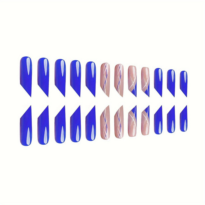 Stiletto Nail Art Extensions with Abstract Design Bowlift