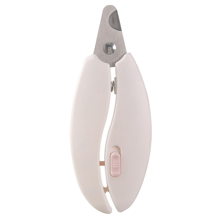 Compact ergonomic pet nail clippers with safety stop and thumb lock Bowlift