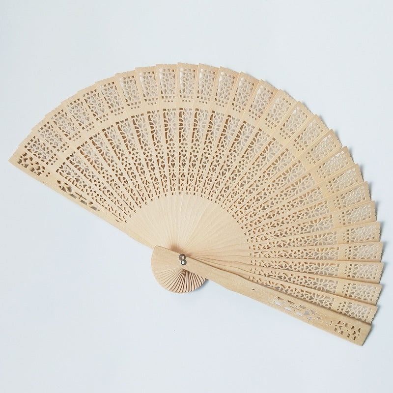 Ladies decorative and high-quality hand fan made of filigree wood Bowlift