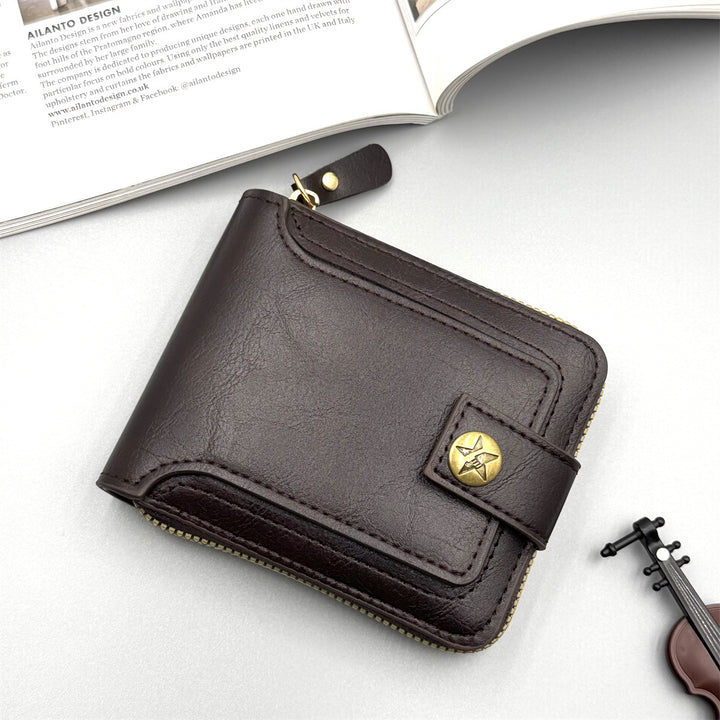 Stylish Leather Zippered Wallet