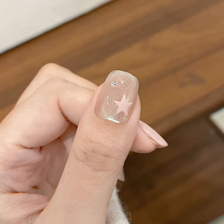 Decorative Glitter Star Press-On Nails Bowlift