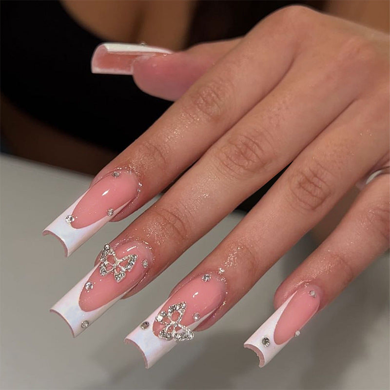 Decorative Press-On Nail Kit with Butterfly Accents Bowlift