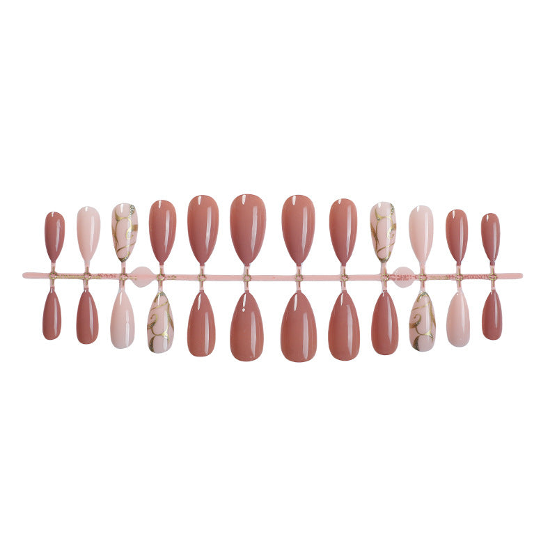 Artificial nail set with elegant flower pattern Bowlift