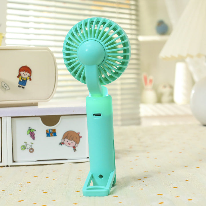 Portable handheld fan with LED light function Bowlift