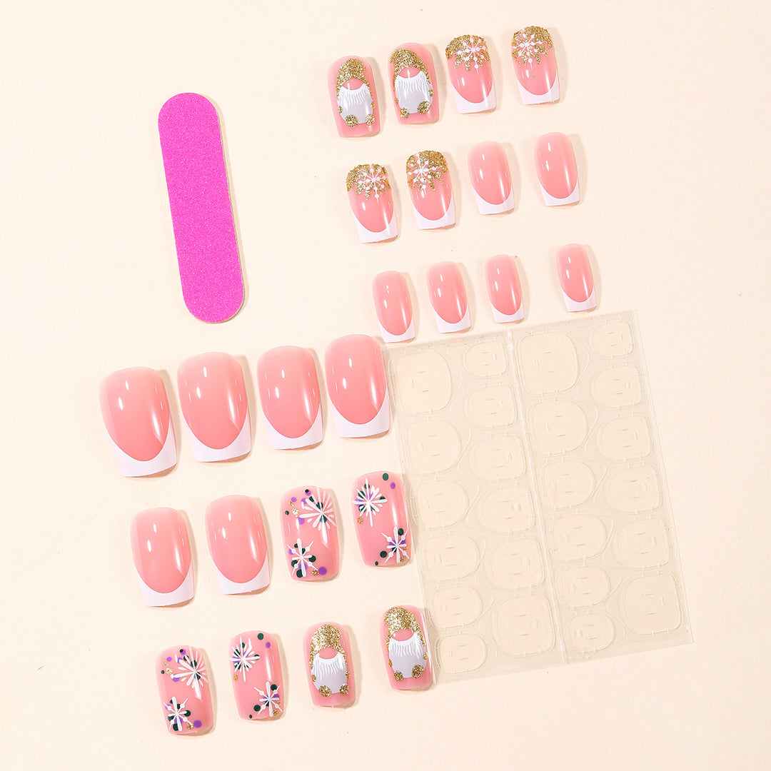 Decorative Holiday-Themed Acrylic Nail Art Extensions Bowlift