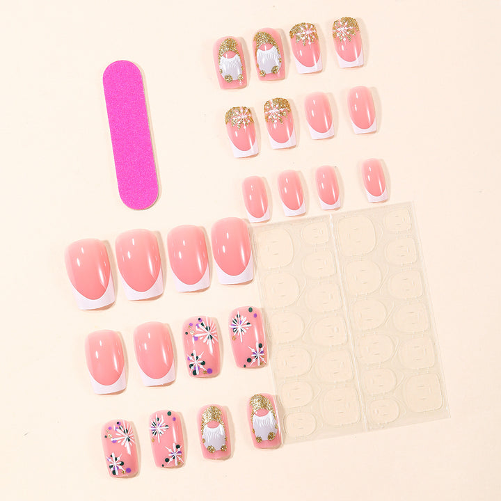 Decorative Holiday-Themed Acrylic Nail Art Extensions Bowlift