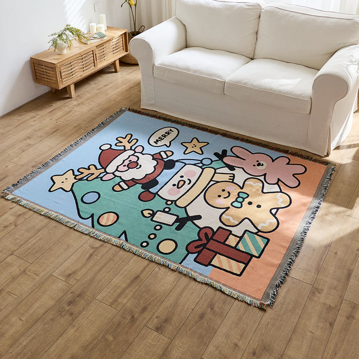 Cozy Playful Holiday-Themed Throw Blanket