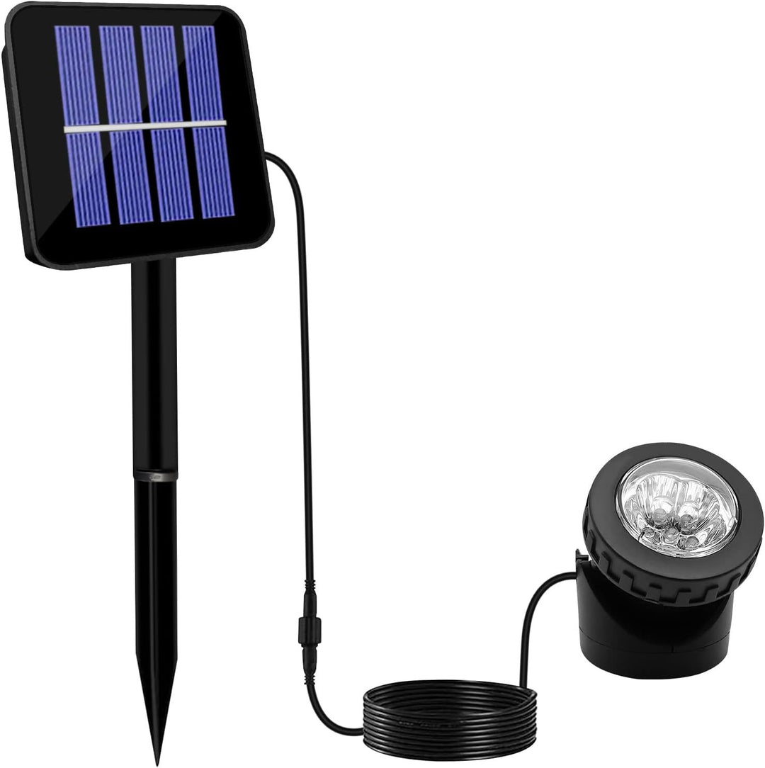 Adjustable Outdoor Solar Landscape Spotlights With External Photovoltaic Panel And Adjustable Ground Spike Bowlift