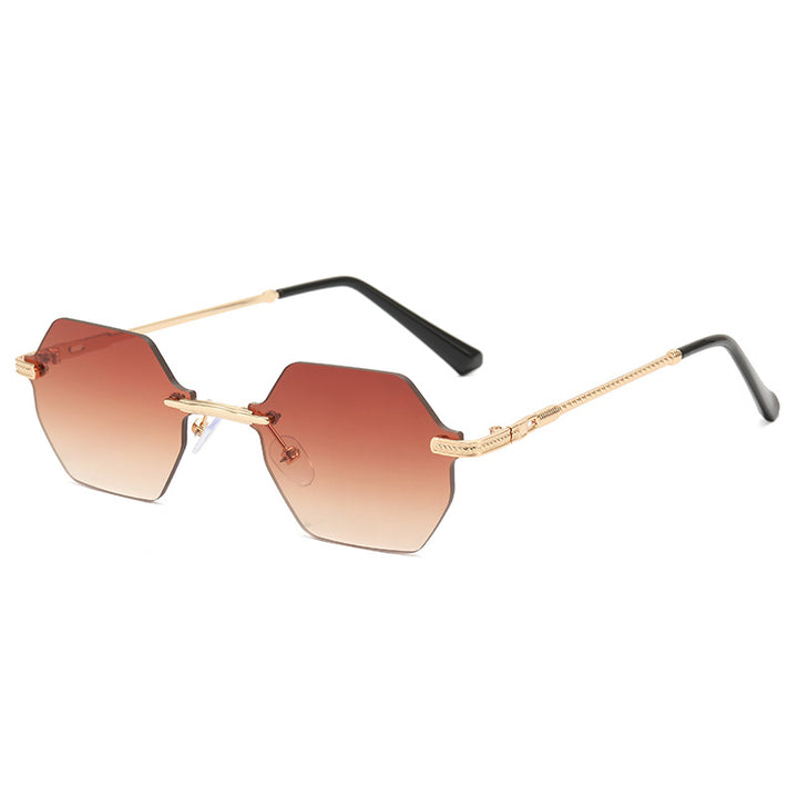 Women's hexagonal designer sunglasses with high-quality metal frame Bowlift