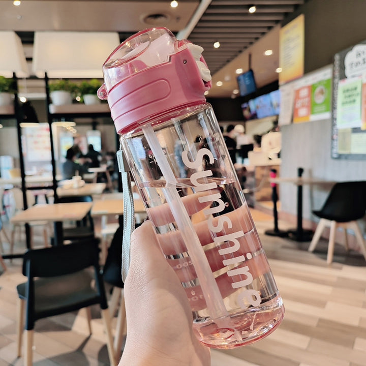 Women Transparent Water Bottle with Ergonomic Lid Bowlift