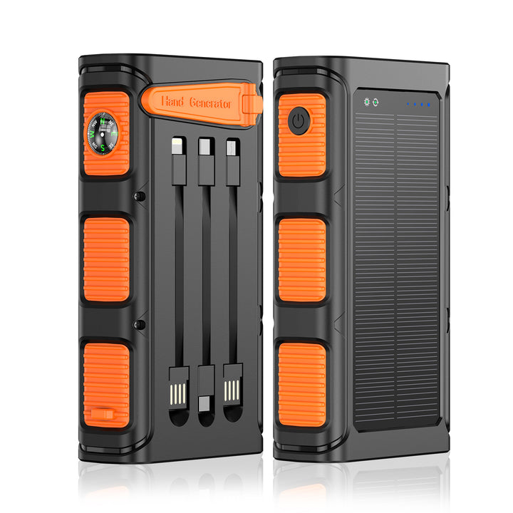 Portable Solar Power Bank With Qi Charging Function And Integrated Flashlight Bowlift