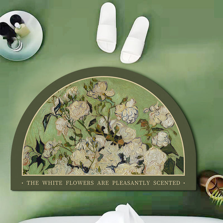 Floral Design Shower Mat Bowlift