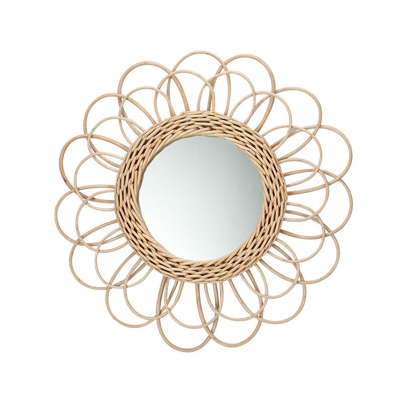 More Elegant Round Wall Mirror Made of Natural Rattan Bowlift