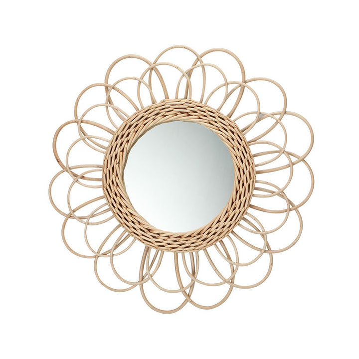 More Elegant Round Wall Mirror Made of Natural Rattan Bowlift