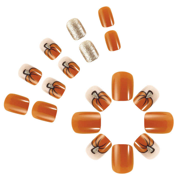 Festive Pumpkin-Themed Nail Art Set Bowlift