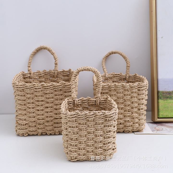 Natural Fiber Handwoven Storage Basket Bowlift