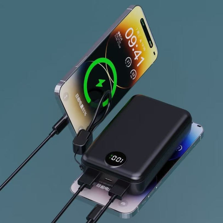 Portable power bank with integrated digital display and intelligent charging function Bowlift