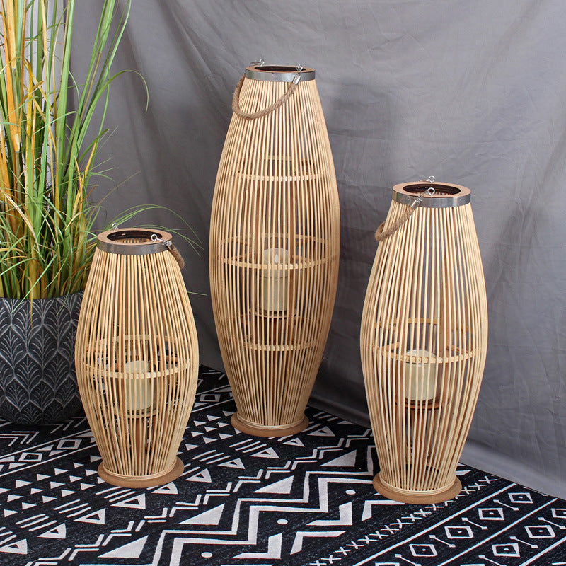 Elegant Rattan Lantern Bowlift