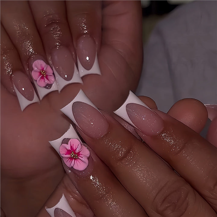 Floral Design Press-On Nails Bowlift