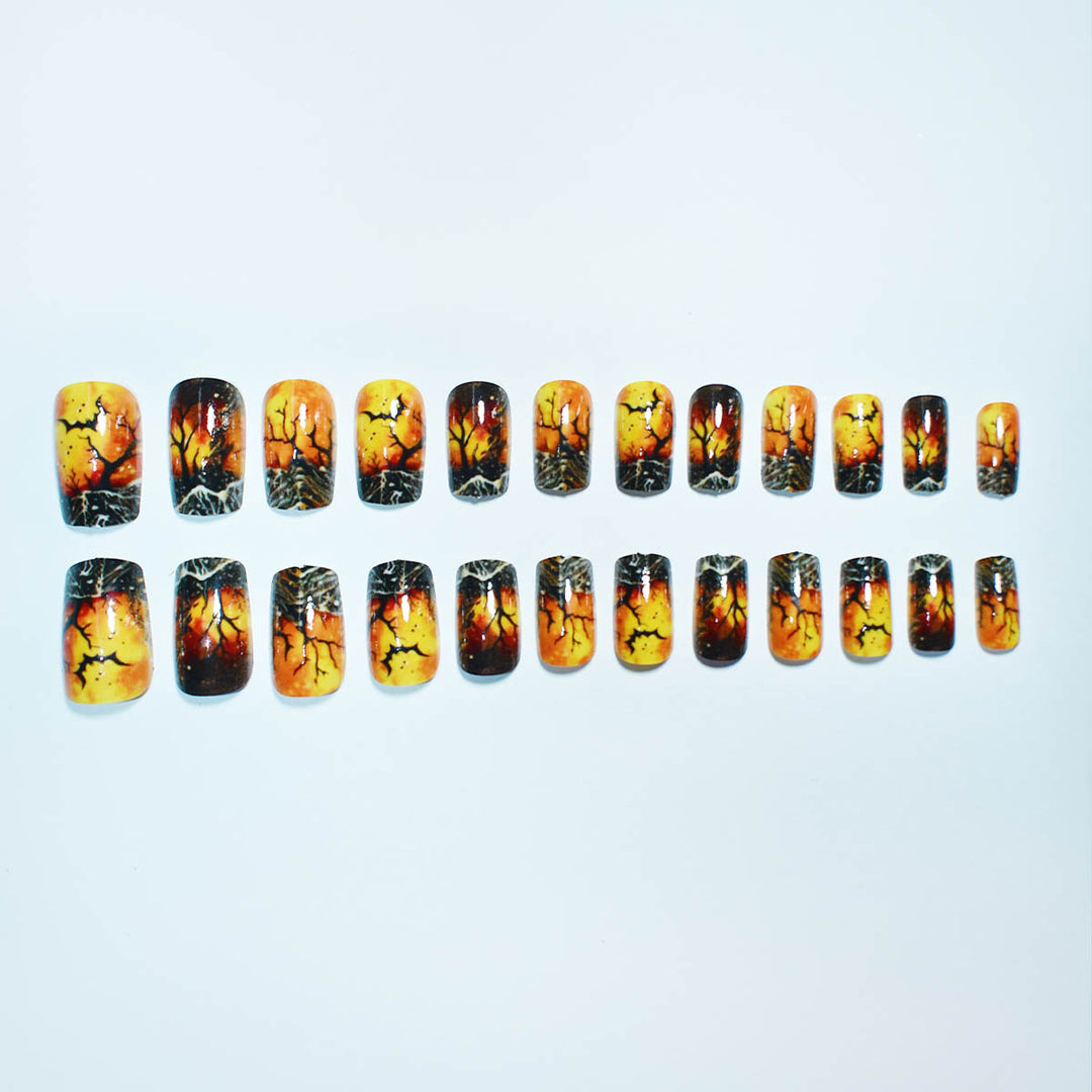 Artistic Halloween-Themed Press-On Nail Set Bowlift
