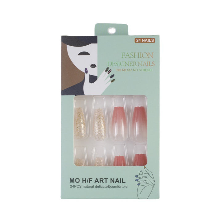 Glamorous artificial nails in modern glitter gradient design Bowlift