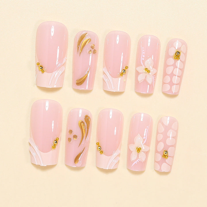 Decorative 3D Floral Nail Art Tips Bowlift