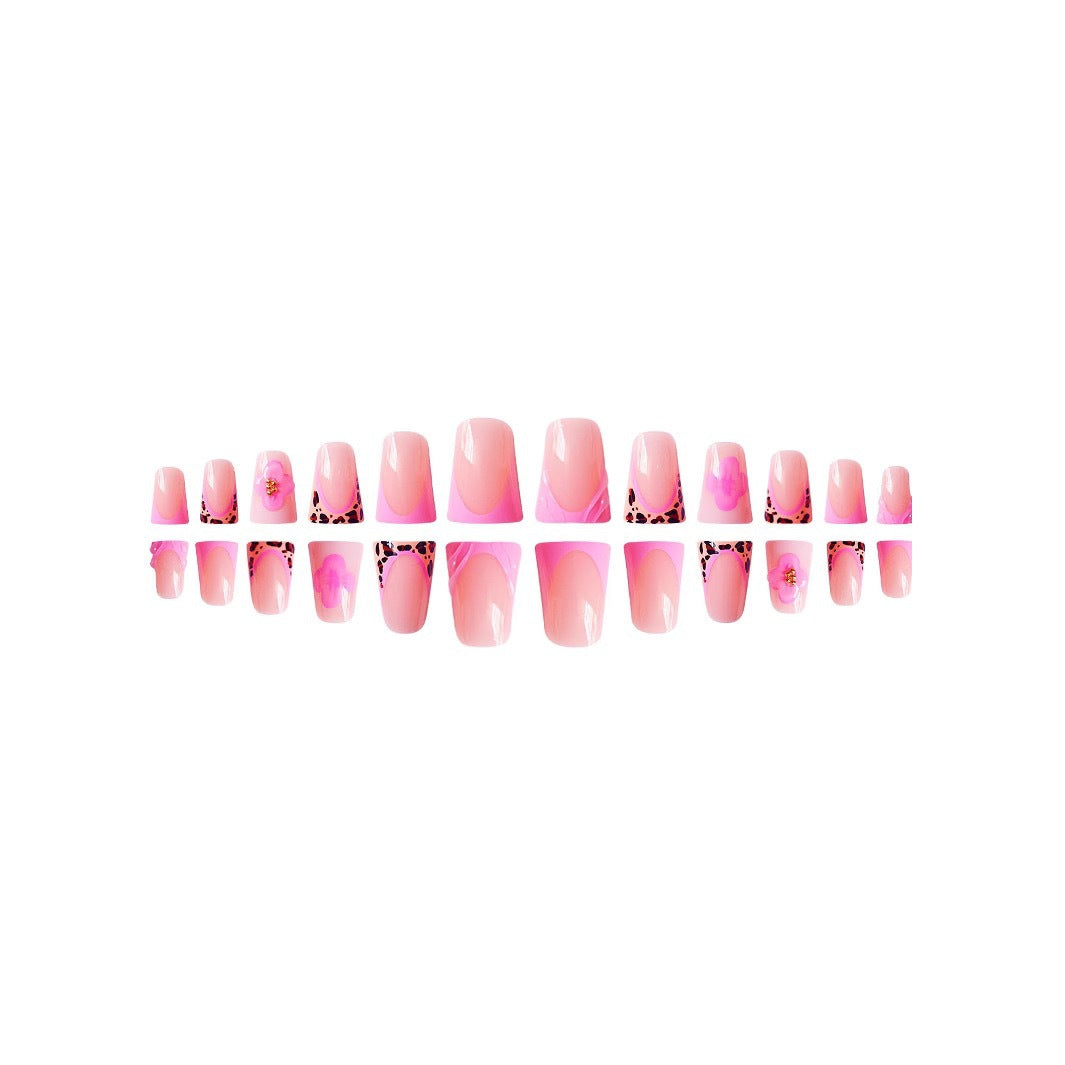 Decorative Floral Acrylic Nail Art Extensions Bowlift