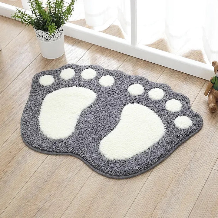 Cute Cartoon Footprint Bath Mat Bowlift