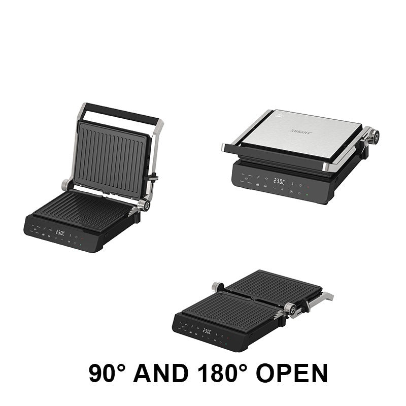 Electric Grill Maker with Non-Stick Plates and Adjustable Temperature Control Bowlift