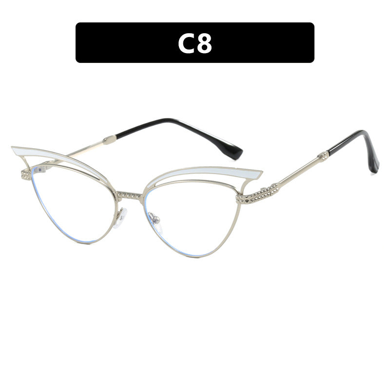 Women's Cat-Eye Glasses with Filigree Design Element Bowlift